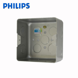 飞利浦(PHILIPS)开关插座面板 地插配套底盒 铝合金材质 10只装