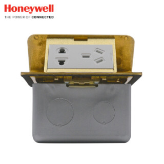 霍尼韦尔(honeywell)开关插座 10A铜五孔阻尼地插二三极地面地板电源插座 含底盒