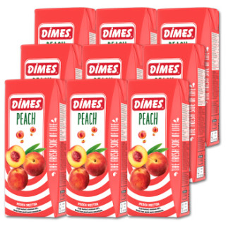 土耳其进口饮料果汁 迪美汁(DIMES) 桃汁果汁饮料200ml*9量贩分享装