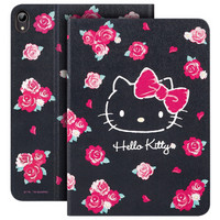 Hello Kitty iPad Air 2019新款保护套iPad Pro10.5英寸保护壳 卡通防摔休眠全包支架皮套 蕾丝款 心语凯蒂黑