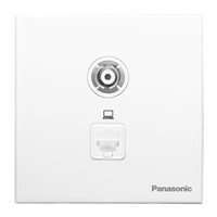 松下( Panasonic) 开关插座面板 电脑电视插座面板 2孔电脑电视墙壁弱电插座 悦宸86型 WMWM417 白色