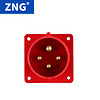 ZNG 380V32a4p暗装器具插座 三相四线4芯32a面板固定反装工业插座 5个装ZNG-624