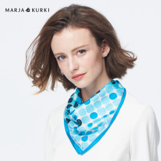 玛丽亚.古琦(MARJA KURKI)小方巾 欧美风简约百搭波点甜美桑蚕丝丝巾女 礼盒装 不负盛夏 1DD110042 松石绿