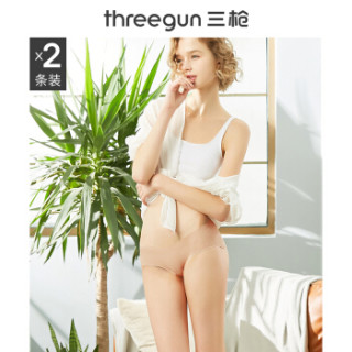 THREEGUN 三枪 1940Z730B0 内裤女 无痕低腰打底内衣棉档女士三角裤(2枚装) 组合1(粉白条+黄白条) M