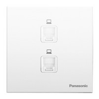松下（ Panasonic） 开关插座面板 网络电脑插座面板 2位电脑墙壁弱电插座 悦宸系列86型 WMWM412 白色