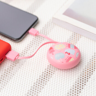 亿觅(emie)hello kitty伸缩数据线 Lightning/Micro-usb二合一手机数据线/充电线 糖心