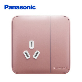 松下（ Panasonic）开关插座面板 单开单控三孔16A插座 1开3孔大功率空调墙壁插座 格彩 WPC608MYL 玫瑰金色