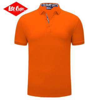 Lee Cooper     短袖POLO衫2019春季新款休闲宽松潮流翻领纯色百搭  LZ-2759 桔色 3XL