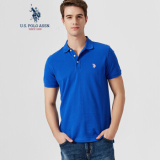 U.S. POLO ASSN. polo衫男士2019春夏新品多色纯棉潮流时尚短袖t恤1192101001 宝蓝色 M