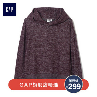 Gap旗舰店 女装 柔软连帽卫衣女打底运动衫女350917 秋装 深紫红 S