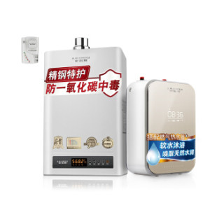 A.O.SMITH 史密斯 热水器软水机套装 D6系列JSQ33-D6燃气热水器16L 天然气+S05T-A1软水机