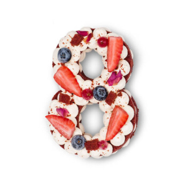 商品贝思客 红丝绒网红 数字8蛋糕节日创意生日蛋糕 370g