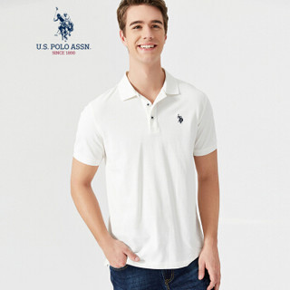 U.S. POLO ASSN. polo衫男士2019春夏新品多色纯棉潮流时尚短袖t恤1192101001 白色 2XL