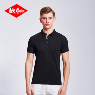 Lee Cooper 短袖POLO衫2019青少年休闲翻领新款商务休闲百搭款 LZ-8016 黑色 XL