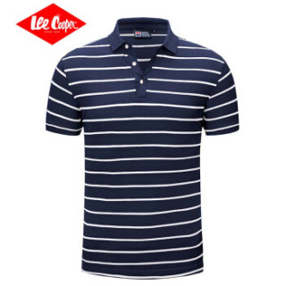 Lee Cooper     短袖POLO衫2019潮流韩版休闲翻领短袖T恤百搭款  LZ-2888 藏蓝 2XL