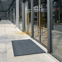 兰诗(LAUTEE)LS-5104 条纹复合地垫 酒店宾馆防滑蹭土吸水地垫 灰色1.8米宽*1.5米长