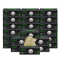 山丘 HILLSIDE 熊猫抽纸竹浆本色无漂白面巾纸巾3层100软抽24包