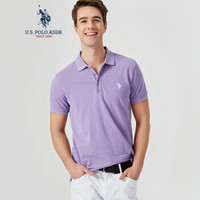 U.S. POLO ASSN. polo衫男士2019春夏新品多色纯棉潮流时尚短袖t恤1192101001 浅紫色 XL