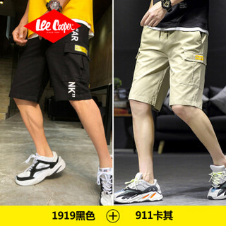 Lee Cooper  短裤2019夏季新品修身宽松百搭时尚休闲个性款  1919黑色/911卡其 5XL