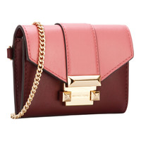 MICHAEL KORS 迈克·科尔斯 Whitney系列 MK 女包中号暗酒红色皮质链式钱夹 32H8GWHC5T OXBLOOD MLTI