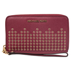 MICHAEL KORS 迈克·科尔斯 HAYES LG系列 女包 皮质桑葚色手拿包 35F8GYEE3L MULBERRY *2件