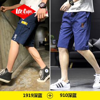 Lee Cooper  短裤2019夏季新品修身宽松百搭时尚休闲个性款  1919深蓝/910深蓝 3XL