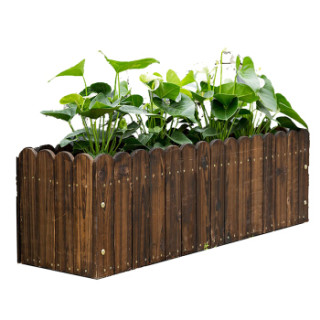 商品欣竹 长方形木花盆 防腐木花箱 户外阳台种菜盆 h1
