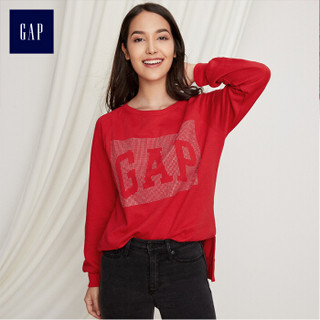 Gap 盖璞 女装 新年红Logo徽标简洁风格套头卫衣  416615