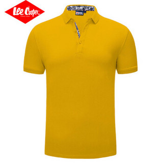 Lee Cooper     短袖POLO衫2019春季新款休闲宽松潮流翻领纯色百搭  LZ-2759 蛋黄 2XL