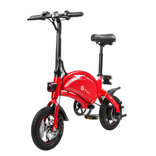 大鱼智行车（dyu）3C新国标 D2+折叠电动自行车 电动助力车锂电池自行车迷你小型男女士电瓶车 10.4Ah红色
