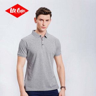 Lee Cooper      短袖POLO衫2019青少年休闲翻领新款商务休闲百搭款 LZ-8016 花灰 XL