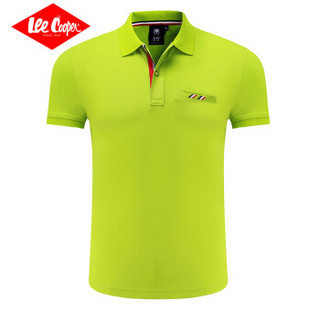 Lee Cooper    短袖POLO衫2019新品商务休闲青年潮流纯色翻领修身百搭款 LZ-8896 果绿 M