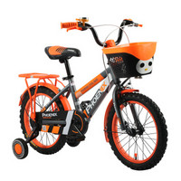 凤凰 Phoenix 宝宝童车自行车3-8岁男女儿童山地车小孩子玩具脚踏单车14寸灰橘色
