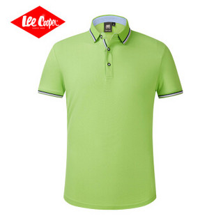 Lee Cooper    短袖POLO衫2019青年时尚商务休闲男纯色百搭潮流款  LZ-9955 果绿 2XL