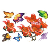 LMA洛玛 汽车3D立体引擎盖装饰创意搞笑贴纸梅花蝴蝶保险杠车身划痕遮挡个性车贴花 蝴蝶车身划痕贴