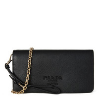 PRADA 普拉达 女士黑色牛皮手拿单肩斜挎包 1DH029 2EBW F0002