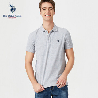 U.S. POLO ASSN. polo衫男士2019春夏新品多色纯棉潮流时尚短袖t恤1192101001 浅灰色 XL