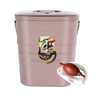 唐宗筷 带盖手提茶渣桶 加厚塑料茶水桶  茶叶垃圾桶 废水桶 滤茶桶 储茶桶送导水管 23.5*23.5*25.5cm C6845