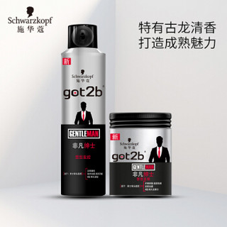 施华蔻 got2b非凡绅士定型套装(发胶200ml+发蜡100g)(持久不扁塌)