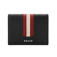 BALLY 巴利 男士黑色红白条压纹牛皮卡片夹 TALDER.LT/10 6226438