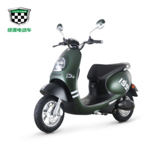 绿源（Luyuan）电动轻便摩托车电瓶车 新品60V 成人男女 MQQ5 型号LY800DQT 橄榄绿