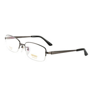SEIKO 精工 男款锖色镜框锖色镜腿金属半框光学眼镜架眼镜框 HT01082 74 54MM