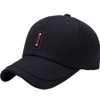 GLO-STORY 棒球帽男 春夏季新款棒球帽休闲中年遮阳帽拼接帽檐 男士时尚棒球帽MMZ914055 黑色