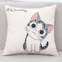京东PLUS会员：Brata 布拉塔 可爱猫 沙发靠垫 45*45cm