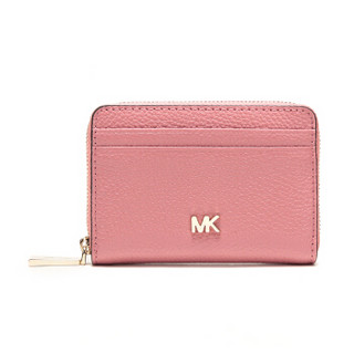 MICHAEL KORS 迈克·科尔斯 MONEY PIECES系列 MK零钱包 MONEY玫瑰粉色皮革女士小号卡包零钱包 32F8TF6Z0L ROSE