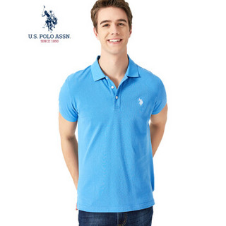 U.S. POLO ASSN. polo衫男士2019春夏新品多色纯棉潮流时尚短袖t恤1192101001 天蓝色 L