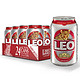 LEO豹王啤酒 泰国原装进口330ml*24听装 整箱装 大麦芽啤酒 *4件