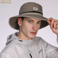Siggi DJ00654 新品遮阳帽男户外大檐防晒登山帽渔夫帽男士太阳帽 军绿色