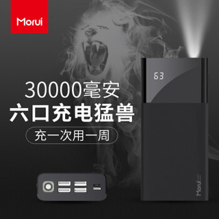 魔睿（MORUI）30000mAh毫安ML30大容量充电宝Type-C输入速充大屏数显移动电源 苹果/安卓手机/平板通用黑色