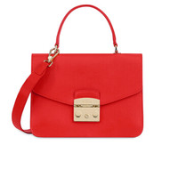 FURLA 芙拉 METROPOLIS系列 SS19 MAIN 女士 橙红色 牛皮革 S号斜挎手提包小方包1007235